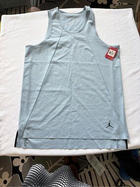 Nike Light Blue Men's Tank Top with Black Jumpman Accent